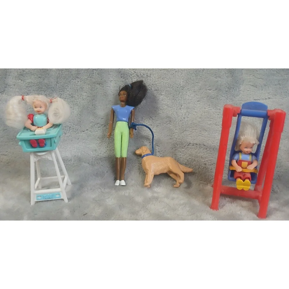Vtg 1998 1999 Barbie McDonalds Happy Meal Toy Lot Kelly Christie Dog Swing Chair